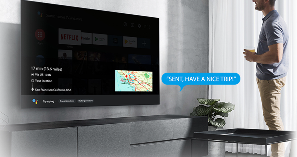 4K TV with hand-free control